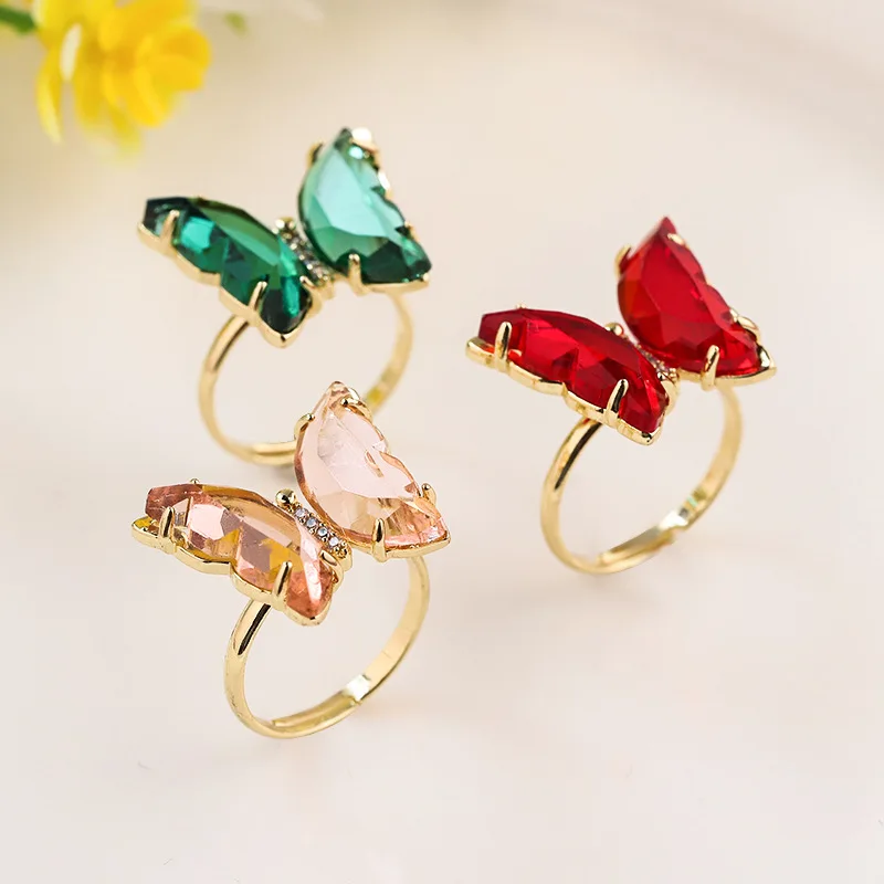 butterfly glass ring