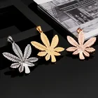 Leaf Pendants Jewelry XISHUO 316L Stainless Steel Maple Leaf Pendants Necklaces For Men Hip Hop Rapper Jewelry