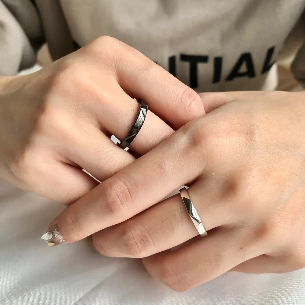 Jewellery Rings Wedding & Engagement Promise Rings Exquisite Rhinestones Adjustable Couples Wedding Engagement Promise Ring Band 