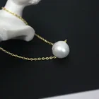 14k 14K Gold Plated Handmade Contracted Pearl Necklace