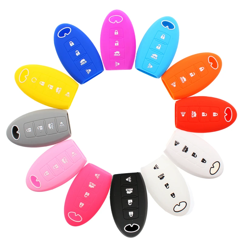 4 Button Silicone Key Cover Case For Infiniti Remote Key Fob Shell Protector 