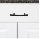 Handle Black Handles Basics Modern Curved Cabinet Handle 5.25-inch Length 3-inch Hole Center Flat Black