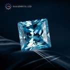 Blue Blue Loose Moissanite GRA Certificate Princess Moissanite 7mm 2.0cts Moissanite Diamond Price Per Carat