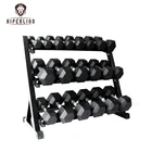 Lbs Commercial 25 Lb 5kg 6kg Pounds Hexagonal Weight Lbs Dumb Bells Rubber Hex Dumbbell Set With Racks