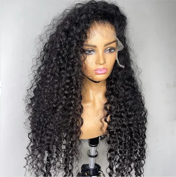 Factory Sale Cuticle Aligned Silky Straight Wave Virgin Human Hair 30-40 Yaki Curls Wig HD Swiss Lace Front Wigs For Black Women
