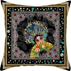 Opera Peach Skin Pillow Case Of Traditional Chinese Opera Hand-painted Chinese Opera Linen Sofa Cushion Cover