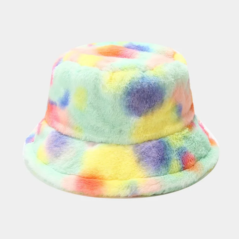 5 colors printed warm plush fuzzy fisherman hat wholesale women winter faux rabbit fur bucket tie die hat 5 colors printed warm plush fuzzy fisherman hat wholesale women winter faux rabbit fur bucket tie die hat