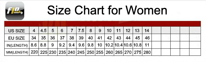 Size Chart for Women