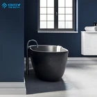 Bath Bathtub Bath Black Or Dark Concrete Free Standing Bathtub Solid Surface Tub For Hot Bath