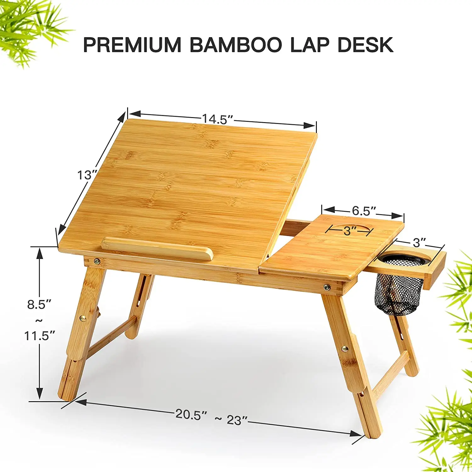 product breakfast table with 5 angles tilting top bamboo laptop desk foldable bed tray for home office-3