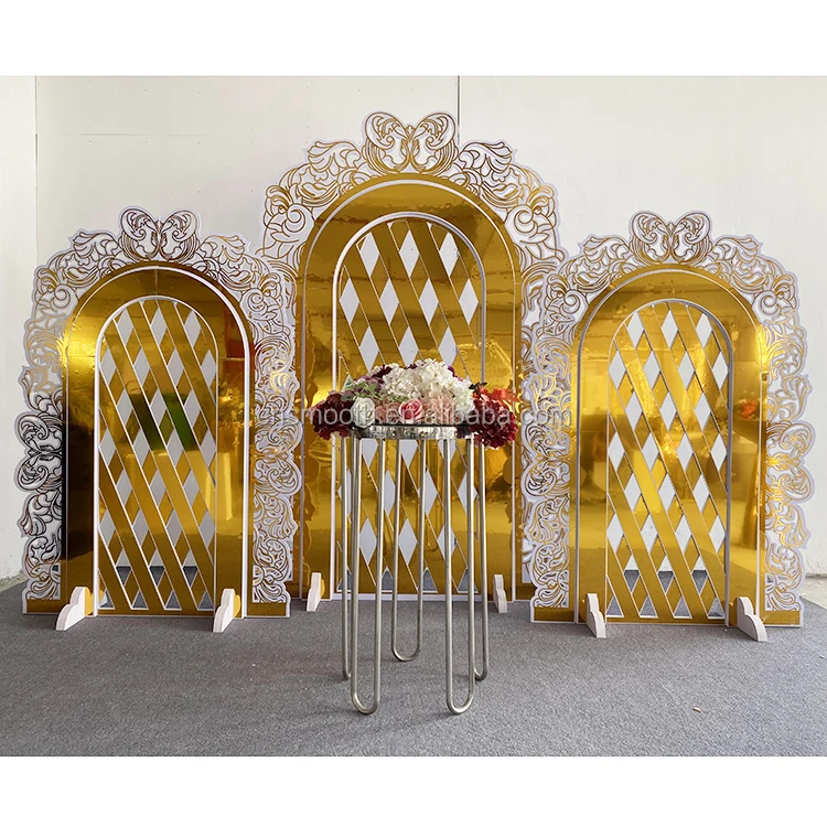 High Quality Gold Backdrop Wedding Centerpieces For Wedding Decoration Backdrop