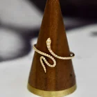 Real Gold Diamond Rings Gold Manufacturer Wholesale 18K Real Gold Simple Style Diamond Snake Rings