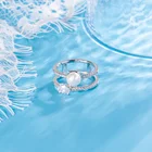 Pearl Women Fancy Pearl 2 Layer 925 Sterling Silver Ring CZ Cubic Zirconia Ring Jewelry Gift For Women