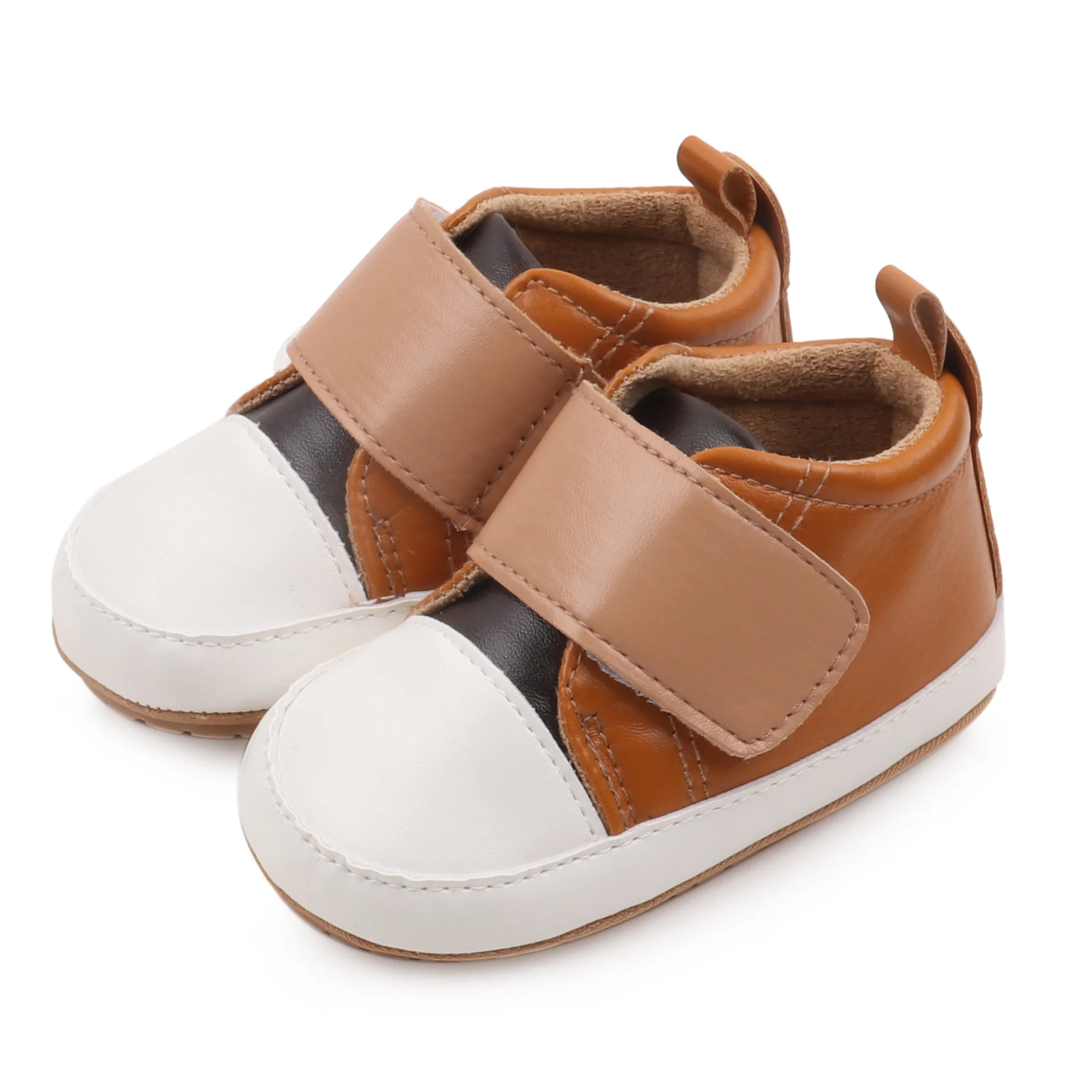 High Quality Breathable Anti-Slip TPR Outsole Hook&Loop Baby Toddler Walking Shoes for Boys New Arrival for Autumn supplier