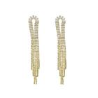 Fashion Mix Earrings 2021 Wholesale Fashion Tassel Rhinestone Mix Long Earrings Golden Shining Earrings