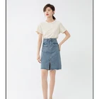 Jean Skirts Ladies Denim Jeans Denim The Slit Elegant Long Jean Skirts For Ladies Women Denim With Pockets Jeans