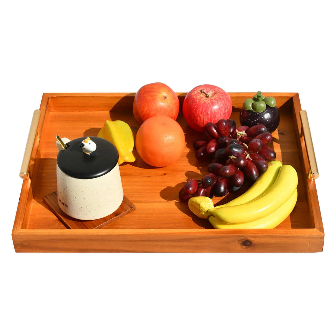 New Manufacturer Antique Style Bamboo Wooden Rectangle Breakfast Serving Tray With Handles Great For Dinner Trays
