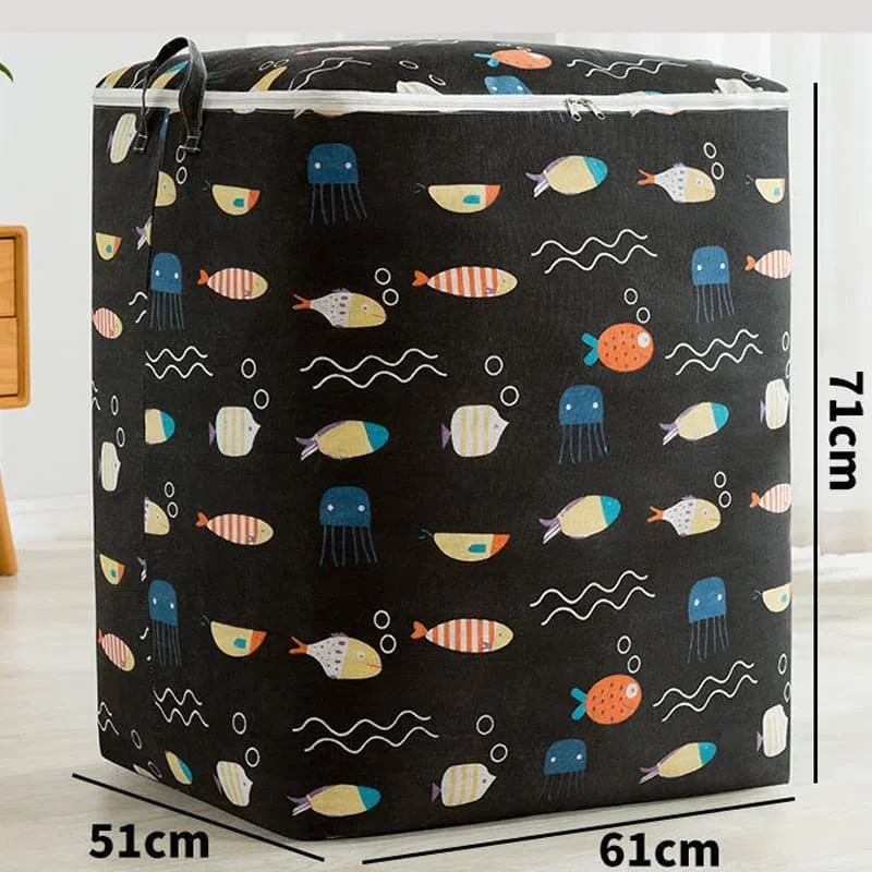 Eco-Friendly Foldable Clothes Organizer Cotton Rope Storage Basket Flexible Design Quilt Storage Bag Wardrobe Space Utilization