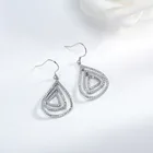 Diamond Earrings Fashion Jewelry S925 Sterling Silver Women'S Geometric Full Diamond Triangle Earrings Fashion Jewelry