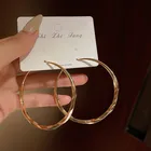 Big Earring Earrings Fashion 18k Gold Plated Metal Women Big Hoop Earring Large Gold Plated 50mm Hoop Earring
