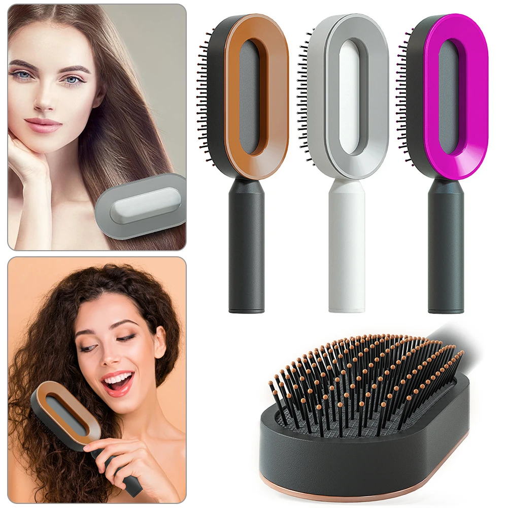 Massage Comb Hair Brush Air Cushion One Key Self Cleaning Hair Comb