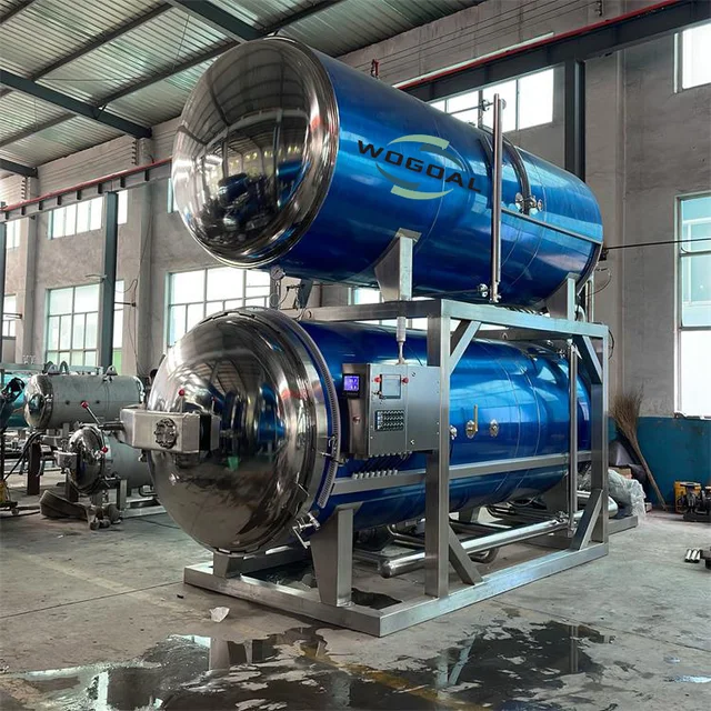 Autoclave Water immersion large package meat products retort sausage sterilizer with high efficiency energy saving