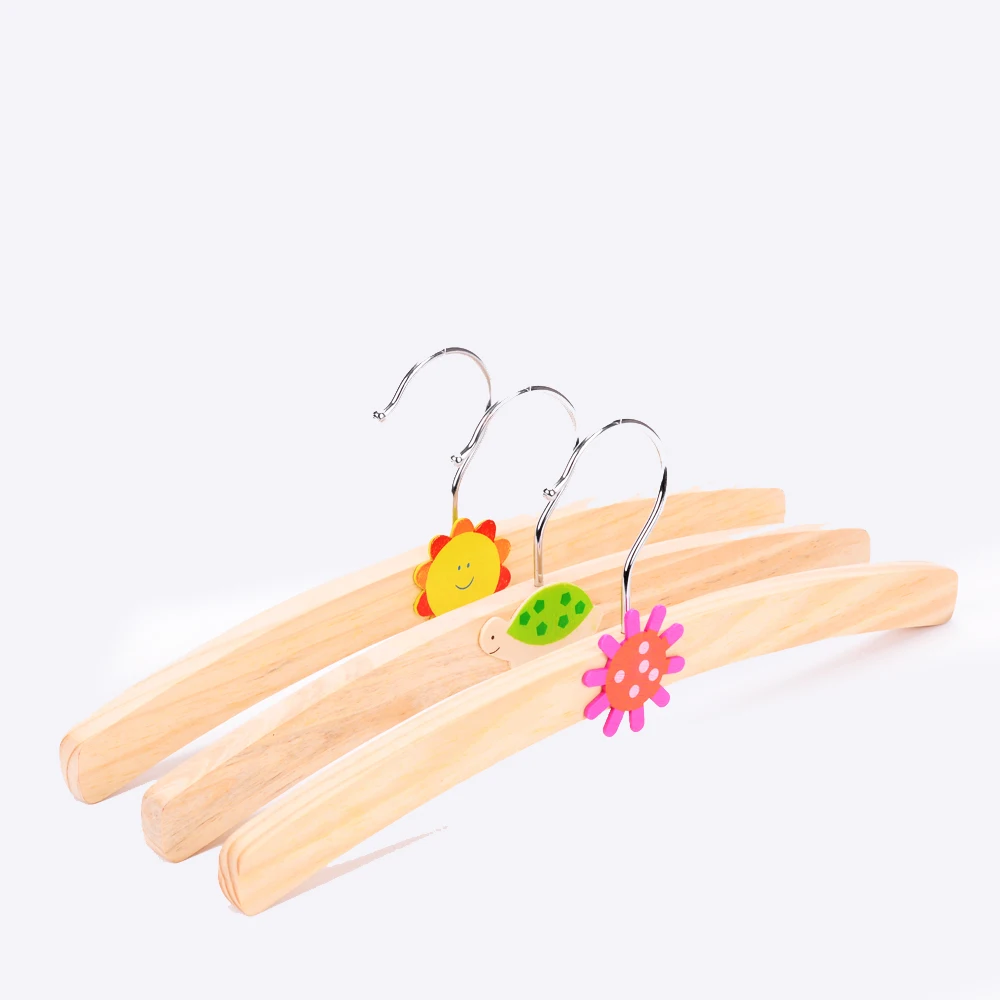 High quality lovely boutique hangers baby cloth hangers wooden kids hangr clothes store display