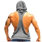 Sports Vest New Summer Men's Bodybuilding Fitness Outdoor Sports Hoodie Shoulder-Length Vest For Sale