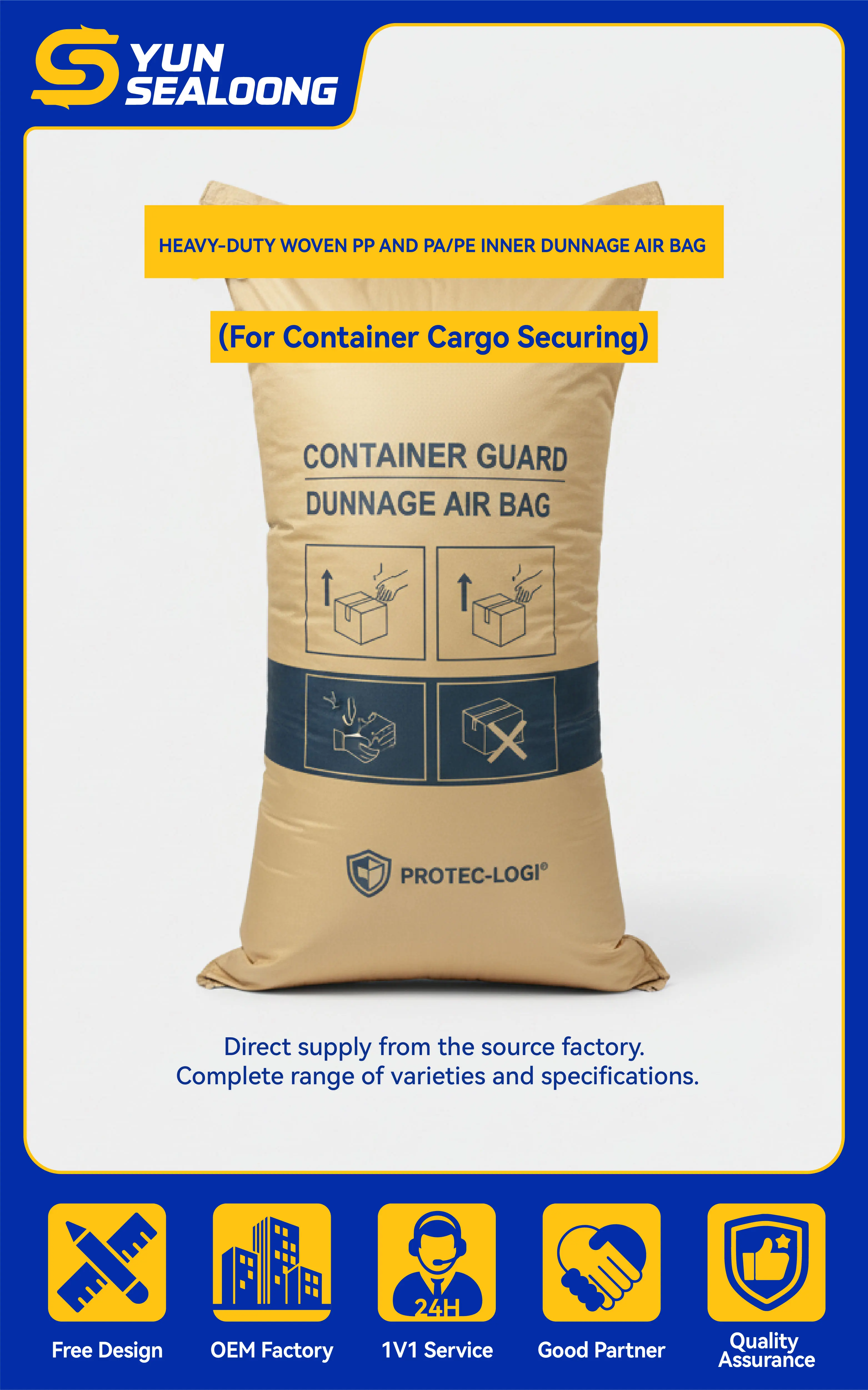 PP Material Inflatable Bag Fillers Lightweight Portable Protective Cushioning Material for Dunnage Airbags Valve Container