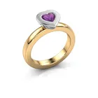 Rings Citrine Fashion 925 Sterling Silver Women Rings Jewelry Custom 18k Golden Filled Citrine Stacking Heart Rings