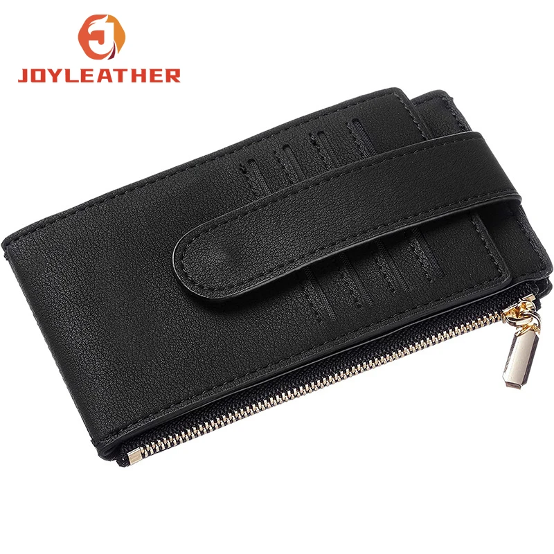 Hot Sale RFID Blocking Custom PU Leather Sim Bifold Zipper Credit Card Holders Wallet For Women