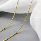 Sterling Silver Beads Silver 925 Sterling Silver Simple Round Beads Short Clavicle Necklace Chain Ornament Female