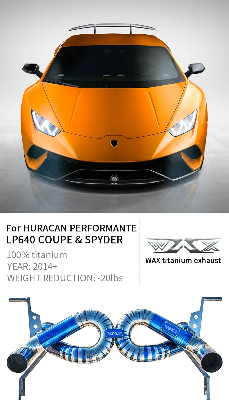 Titanium Catback Exhaust For Lamborghini Huracan EVO Spyder 5.2 LP610 LP640 Exhaust valve control Car Exhaust System
