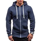 Custom Zip Custom Logo Print Workout Gym Running Men's Full Zip Hoodie