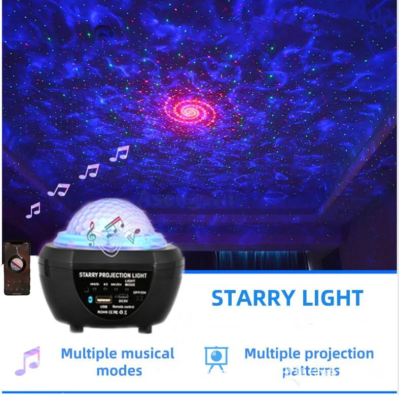 USB Music Player Star Night Light Starry Sky Projector Night Light Child  Romantic Projection Lamp For Kids Gift