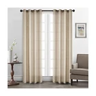 LATAM Grommet Panel Window Sheer Curtains Wholesale Fabric Solid Flat Window Linen Curtain For Living Room