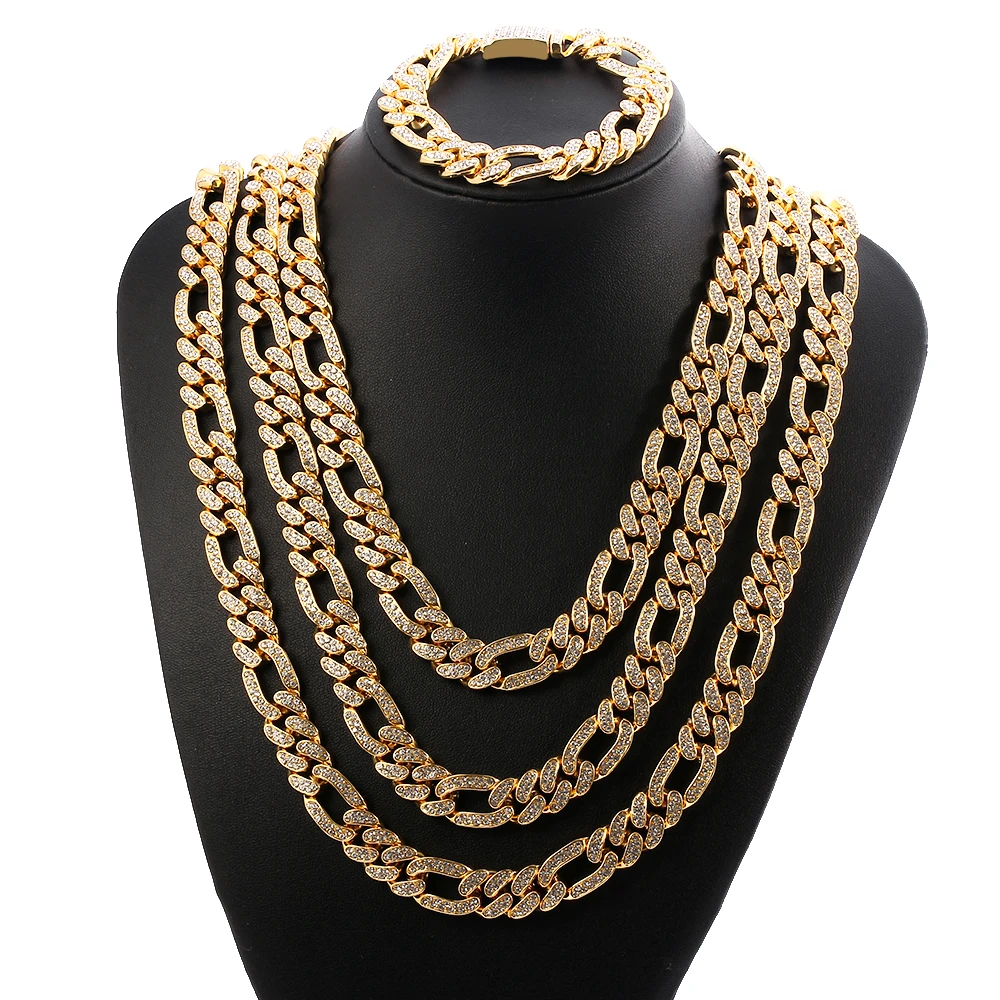 Gold Silver Iced Out Paved Rhinestones 