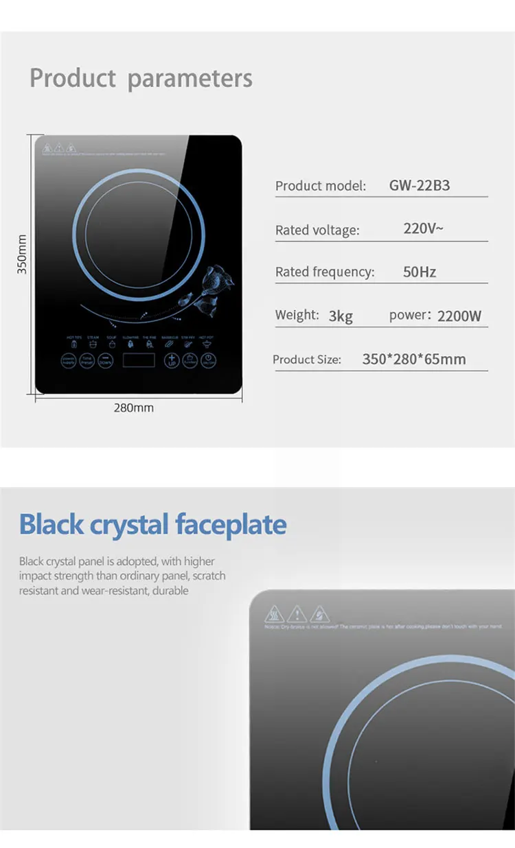 2200w Best Quality And,Low Price Durable Electric Cook Top Induction