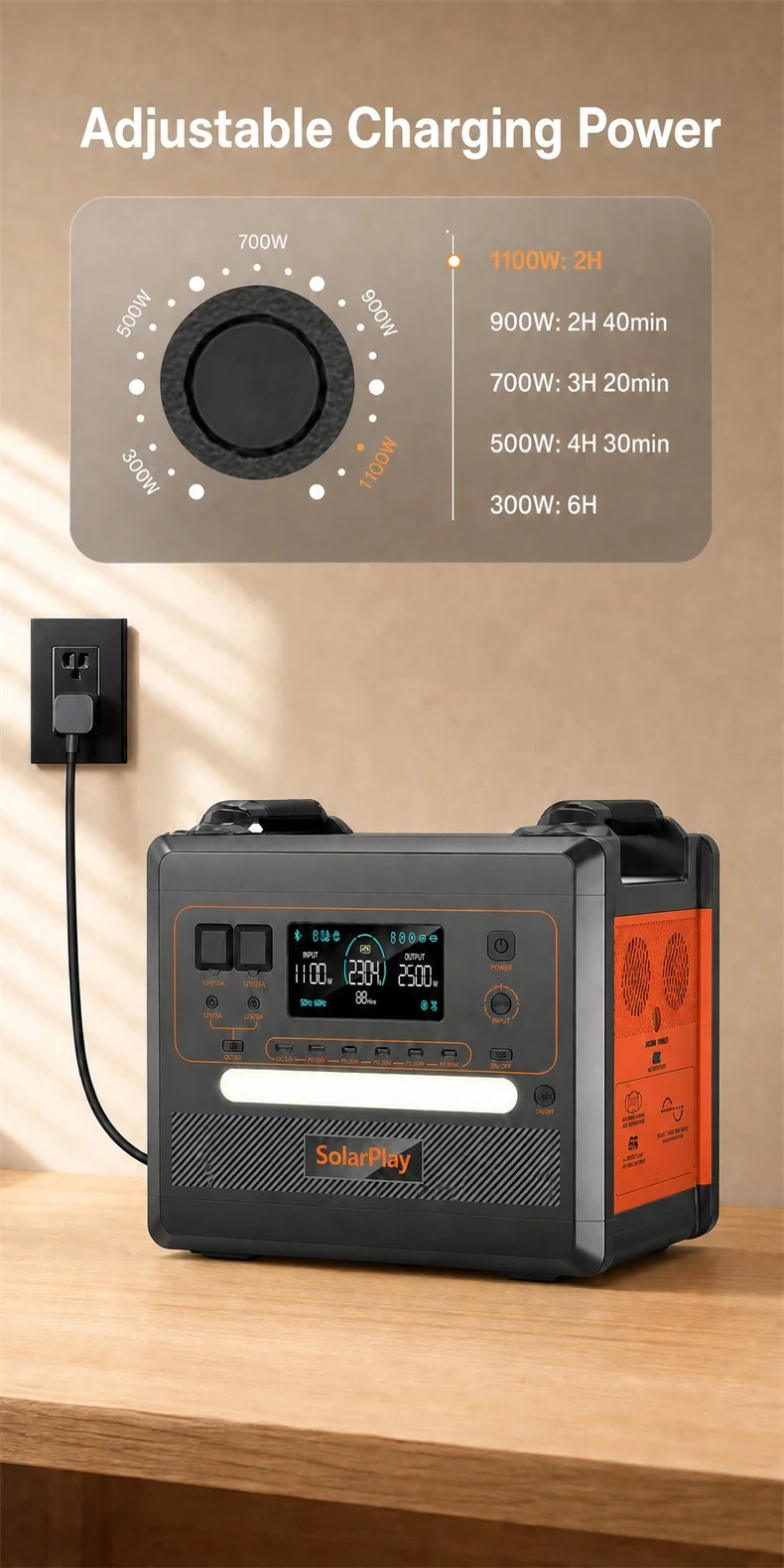 dc usb output 2h fast charge ups solar panel-3