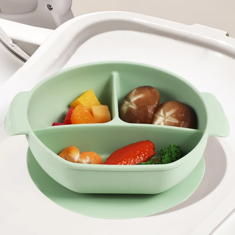 Custom Baby Feeding Bowl Set with Suction Cup Base Food Grade Non-Toxic BPA Free silicone baby bowl  for Toddlers