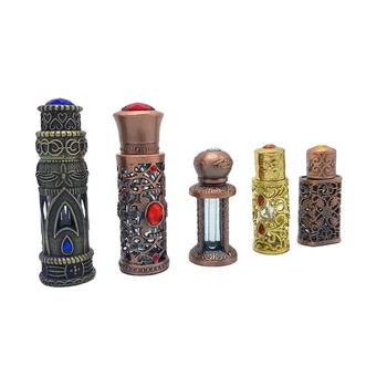 Chinese factory 3ml 6ml 12ml Luxury arabic metal spray perfume bottles fancy attar bottles