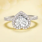Sterling Silver Silver Heart Shape 925 Sterling Silver Rings Wedding Rings For Couple