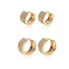14k Hoop Earrings Wholesale Simple Round Design 14K Gold Plated Thick Circle Hoop Earrings Huggie Earrings