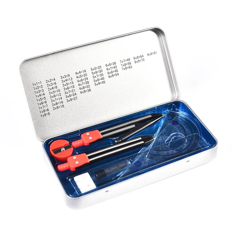 Cheap Custom Drawing Geometry Compass Math Set School With Pencil Sharpener Eraser Ruler