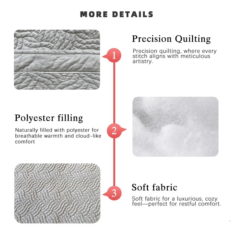 New Arrival Modern Stripes Super Soft 3-Piece Polyester Quilted Blankets with Pillowcase manufacture