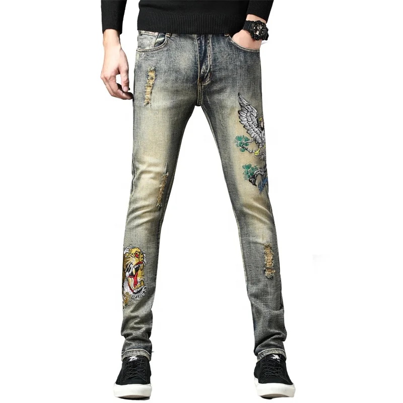 mens jeans with designer pockets