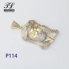 Pendant 2022 Fashion Jesus Christ Hip Hop Necklace Pendant Gold Plated Cubic Zirconia Men Jesus Pendant