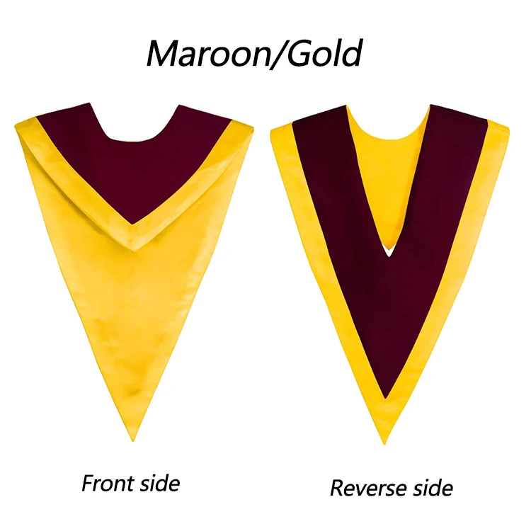 Two Color Satin Reversible Matte Front Choir Stole V Stole Reversible Choir Stoles with Border details