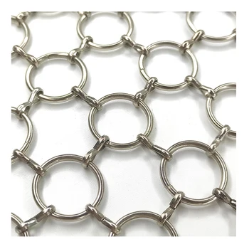 304 stainless steel chainmail ring wire mesh curtains metal decorative woven mesh space dividers