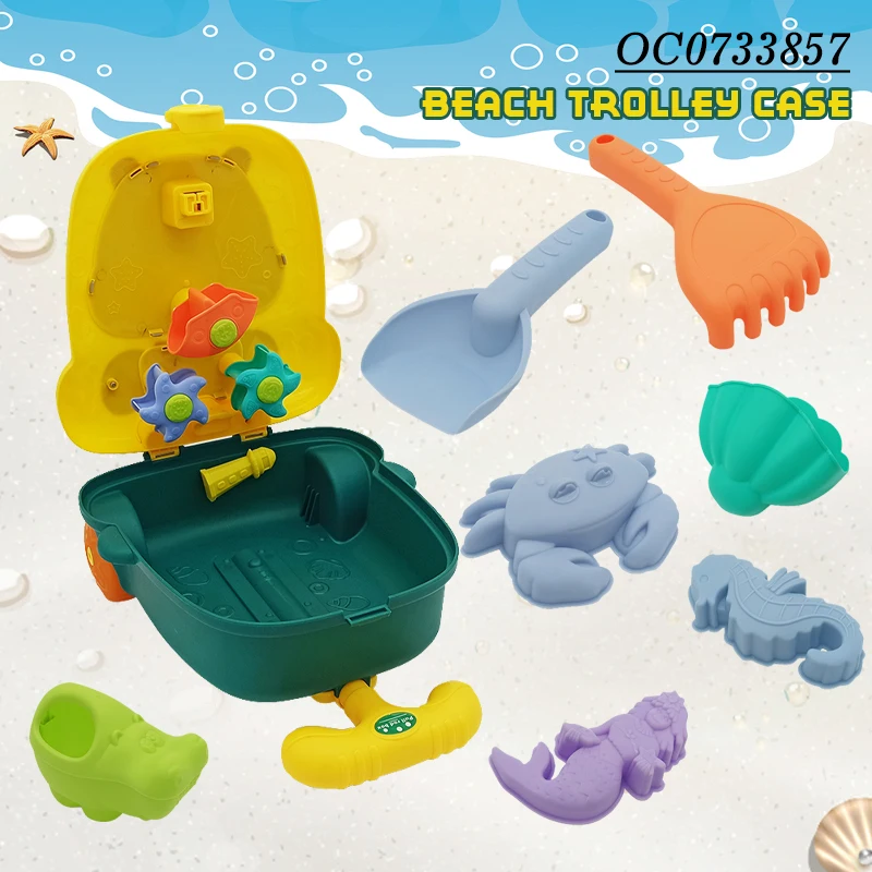 Play kids water toys silicone sand beach mold sea animals beach sand games outdoor